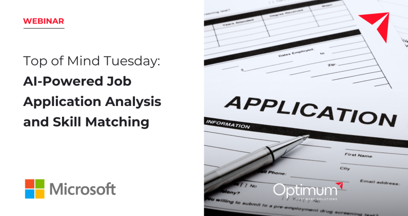 Webinar AI Powered Job Application Analysis and Skill Matching with Optimum and Microsoft